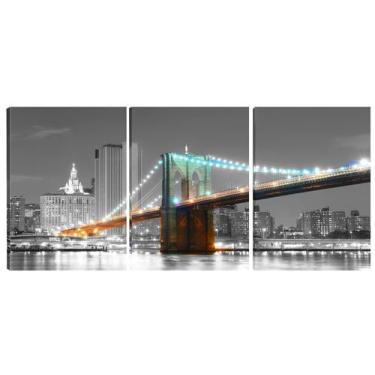 Imagem de Quadro Ponte Manhattan Nova York 70X150 Trio  Atelier Valverde