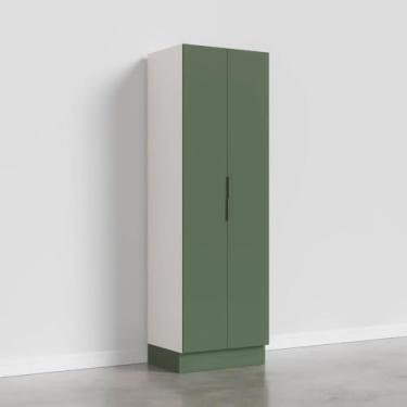 Imagem de Armário Multiuso 2 Portas 70cm com Rodapé Ipanema Cabecasa Madeiramadeira Verde Folha/branco