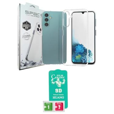 Imagem de Capa Capinha Case Anti-Amarelamento Transparente Clear Space Premium Silicone + Película de Cerâmica 9D Flexível para Samsung Galaxy A54 5G