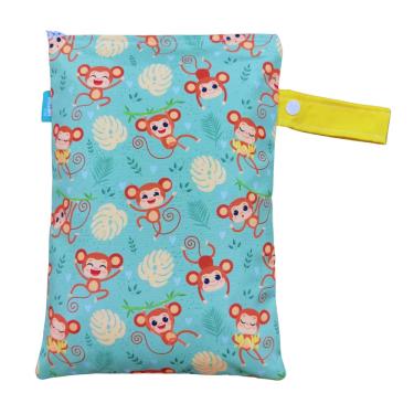 Imagem de Saco Impermeável Organizador Fralda Roupa Suja Limpa - Macaco Amarelo