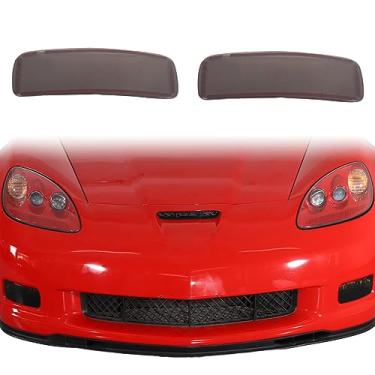 Imagem de JONKOKO Moldura de lâmpada de neblina traseira de carro para Chevrolet Corvette C6 2005-2013 refletores de para-choque traseiro, adesivos de luz HighBrake (capa de farol de neblina dianteiro-ABS)
