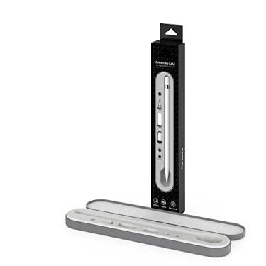 Imagem de Compatível com Apple Pencil 2ª geração e 1ª geração de caixa de armazenamento com suporte magnético giratório para tampa rígida, acessórios para Apple Pencil 2ª e 1ª geração (cinza)