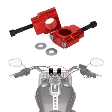 Imagem de PRO CAKEN Elevadores de guidão de motocicleta CNC de 1 1/20.3 cm 28 mm 10 mm com braçadeiras para scooters ATV de bicicleta suja 110cc 125cc 150cc 200cc, acessórios universais de motocicleta, vermelho