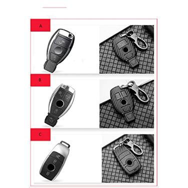 Imagem de CSHU Car Key Case Cover Keychain Ring Key Bag, Fit For Mercedes Benz BGA AMG W203 W210 W211 W124 W202 W204 W205 W212 W176 E Class W213 S class,A