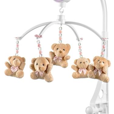 Imagem de SleepBaby Móbile Berço Musical E Giratório Urso Gravata Rosa