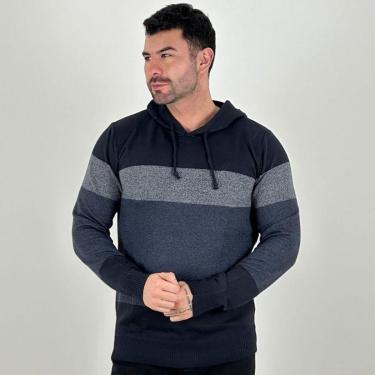 Imagem de Blusa de Lã Mormaii Listrada com Capuz Masculina-Masculino