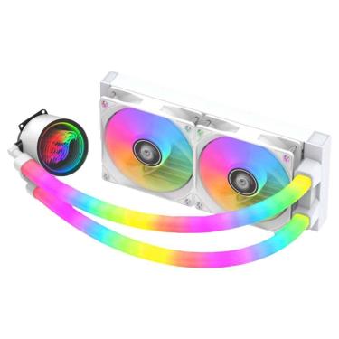 Imagem de Water Cooler Gamer Wac5 Bifrost K-Mex 240Mm Branco Iluminação Argb  Para Intel E Amd