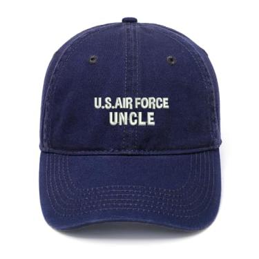 Imagem de L8502-LXYB Boné de beisebol masculino bordado Air Force Uncle Gift Algodão Lavado, Azul marino, 7 1/8