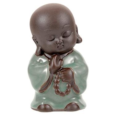 Imagem de Monge chá ornamento para animais de estimação brinquedo de madeira micro brinquedos decoração doméstica mesa chinesa vaso de flores decorações mesa monge ornamento decoração para casa argila roxa carr