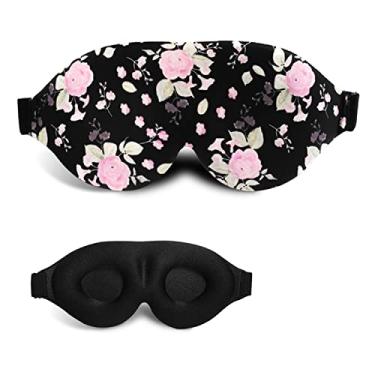 Imagem de 3D Sleep Mask, 100% Blackout 3D Contoured Sleep Eye Mask, Comfortable & Super Soft Sleeping Mask with Adjustable Straps for Women, Men, Sleeping Travel Yoga Naps (Peony Flower - Pack of 1)