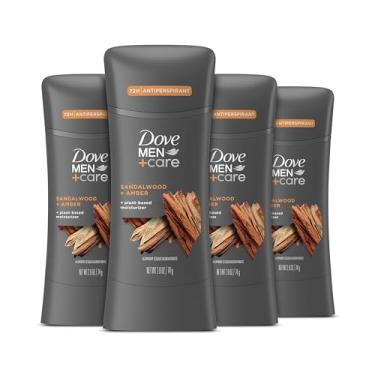 Imagem de DOVE MEN + CARE Desodorante antitranspirante com inspiração natural de sândalo + antitranspirante laranja para homens, 73 g (pacote com 4)