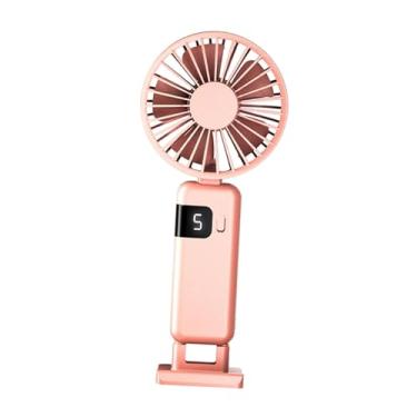Imagem de Generic Ventilador dobrável de mesa, ventilador pessoal, resfriamento silencioso, portátil, pendurado no pescoço, para dormitório ao ar livre, acampamento, ROSA