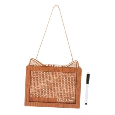 Imagem de IEUDNS Cofrinho de madeira, caixa de dinheiro com contador de artesanato para economia, caixa de armazenamento com números, banco de dinheiro com caneta de, Pode armazenar 2.000 dólares