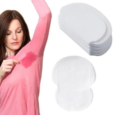 Imagem de Pacote com 100 almofadas de suor para axilas para mulheres, almofadas protetoras de suor de axila para adesivos absorventes embaixo dos braços, almofadas invisíveis, confortáveis, sem sabor, não