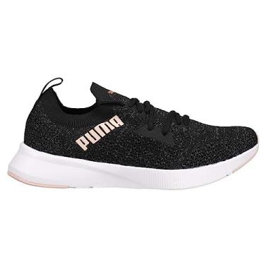 Imagem de PUMA Tênis de corrida feminino Flyer Runner, Preto/rosa claro, 38 BR