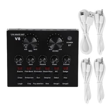 Imagem de Placa de som, placa de som multifuncional de karaokê para computador, placa de som USB com cabo de conexão para computador e telefone celular