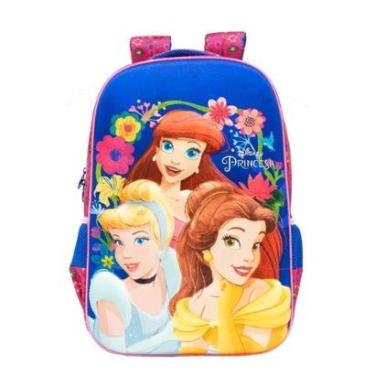 Imagem de Mochila Costas Infantil Escolar Menina Grande 18 Princesas Cinderela 18 Xeryus 10962-Feminino