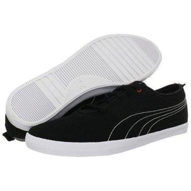 Imagem de PUMA Lona Elsu Feminina, Preto/Branco/Vermelho Miami, 4.5