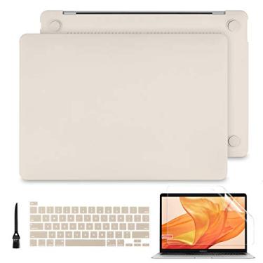 Imagem de Batianda Capa para MacBook Pro de 13 polegadas versão 2022 2020 chip M2 A2338 M1 A2289 A2251, capa rígida de plástico emborrachado fosco com capa de teclado, cinza rocha