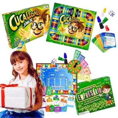 Imagem de Kit 2 jogos infantis educativos brinquedo pedagógico jogo pequeno empresario + cuca legal junior didáticos menino 8 anos presente menina dia das crianças brinquedos com selo inmetro