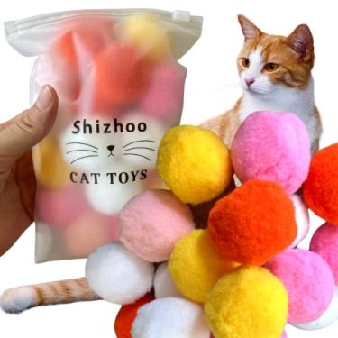Imagem de Shizhoo 20 bolas de pompom macias premium de 4 cm para gatinhos – leves, interativas, cores sortidas – bolas de pelúcia para treinamento e brincadeiras de gatinhos – Produtos para animais de estimação para gatos..