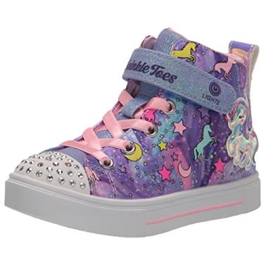 Imagem de Skechers Tênis feminino Toes Twinkle Sparks-Unicorn Dayd, Roxo/Multi, 1 Little Kid