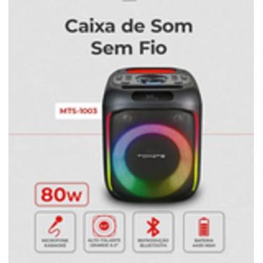 Imagem de Caixa de som Bluetooth sem fio RGB 80W Potente com Microfone - tomate