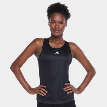 Imagem de Regata Adidas Treino Básica Feminina, Preto, Branco, G