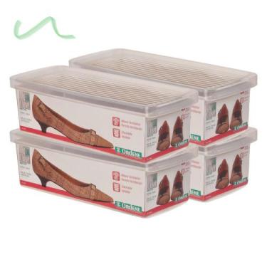 Imagem de Kit 4 Caixa De Sapato Transparente Para Organizar - Pequena - Ordene