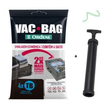 Imagem de Kit 4 Saco A Vacuo Trip Bag 60x40cm Vac Bag Mala+ Bomba Ordene