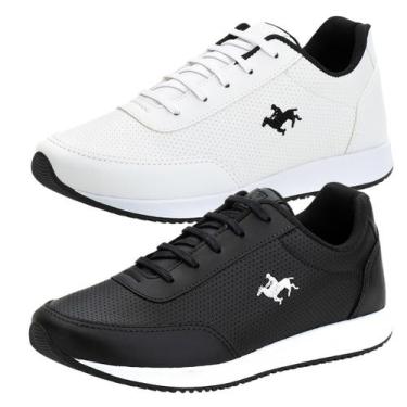 Imagem de Kit 2 pares de Tênis Masculino Sapatenis Casual da Polo Vili, Preto, B