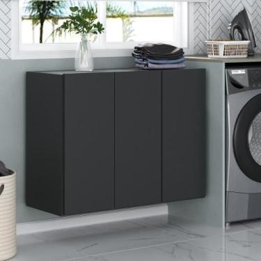 Imagem de Armário Lavanderia Suspenso com 3 Portas Multimóveis MP5032 Preto