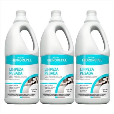 Imagem de Limpeza Pesada Hidrorepel Max Porcelanato 1 L Kit 3