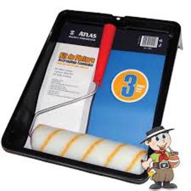 Imagem de Kit pintura parede anti respingo 3 peças atlas