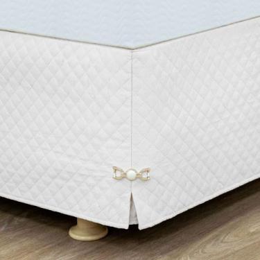 Imagem de Saia Box c/ Pingente Solteiro 40cm Altura Matelassê Cama Box - Dryka E