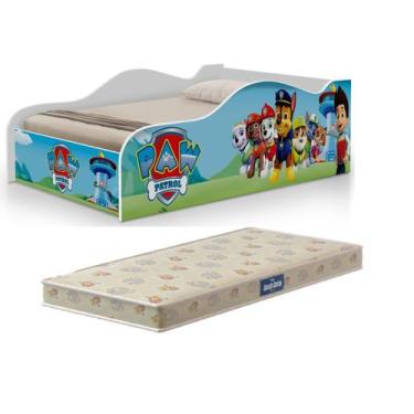 Imagem de Mini Cama Infantil Juvenil Colchão Patrulha Canina - Frausto