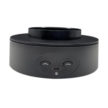 Imagem de Vaveren Suporte de exibição rotativo motorizado, plataforma giratória giratória, suporte para plataforma fotográfica silenciosa para loja, bola de brinquedo, Preto