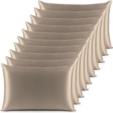 Imagem de Kit 10 Fronhas ( 5 Pares ) Charmousse Seda Cetim Alto Brilho Anti Friz