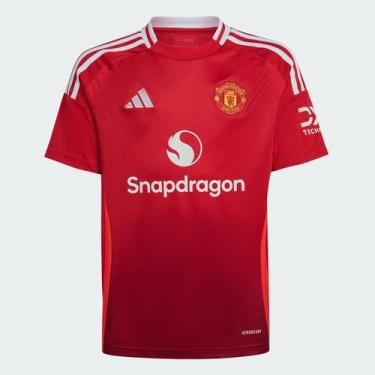 Imagem de Camisa Manchester United Infantil Adidas Home Torcedor 24/25 s/n, Verm