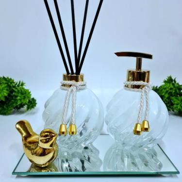 Imagem de Kit Lavabo, Saboneteira, Difusor E Acessórios( Espiral ) - R&A, Espira