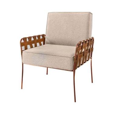 Imagem de Poltrona Betin - Bege e Marrom - Konfort