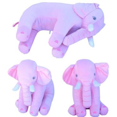 Imagem de Elefante Bicho Pelucia 60cm Menina Apoio Bebe Antialergica - RG Shops