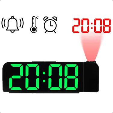 Imagem de Relógio Despertador Digital De Led Com Temperatura Alarme Projetor De 