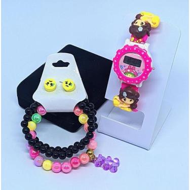 Imagem de Kit Relógio Infantil Digital Crianças Quartz Disney Super Heróis Princ