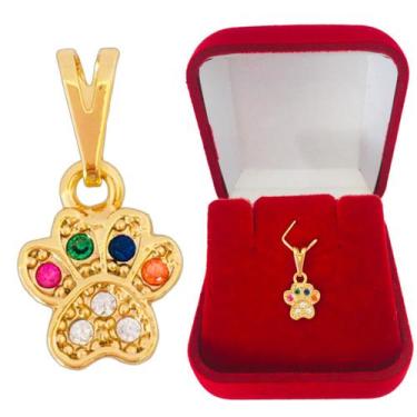 Imagem de Pingente Feminino Patinha Pet Dog e Cat Banhado a Ouro 18 k - Dinis Jo