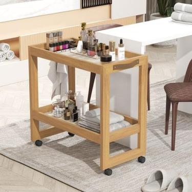 Imagem de Carrinho Multiuso com Rodizios Todos Ambientes Lola Plus cor Perola - 