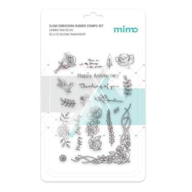 Imagem de Carimbo para Relevo - Rosas e Folhagens - Mimo - 12 x 20,5 cm