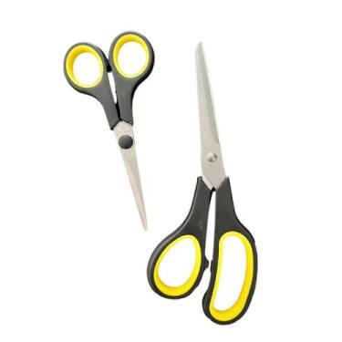 Imagem de Kit 3 Tesoura Multiuso Aço Inox Papel Escola Cozinha Costura - B-Max