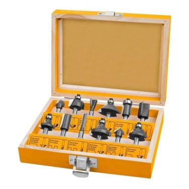 Imagem de Jogo de Fresas para Tupia 6mm com 12 Peças Akrt1201 Ingco