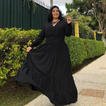 Imagem de Vestido plus size manga  curta  verde militar  - Fabricação própria